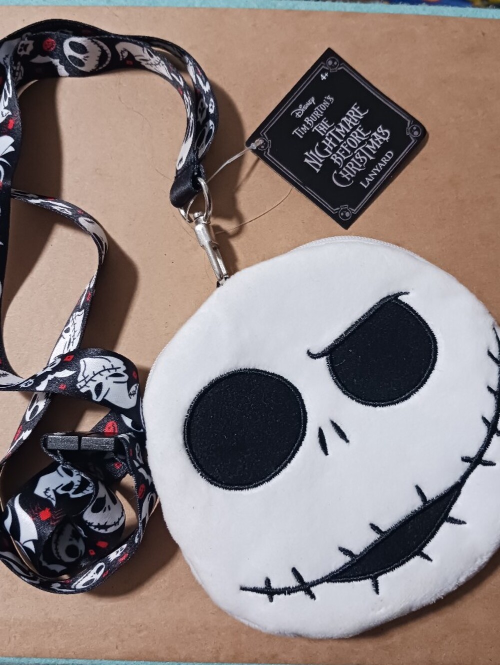 Disney Nightmare Before Christmas Jack Coin Purse Lanyard Card Holder NWT